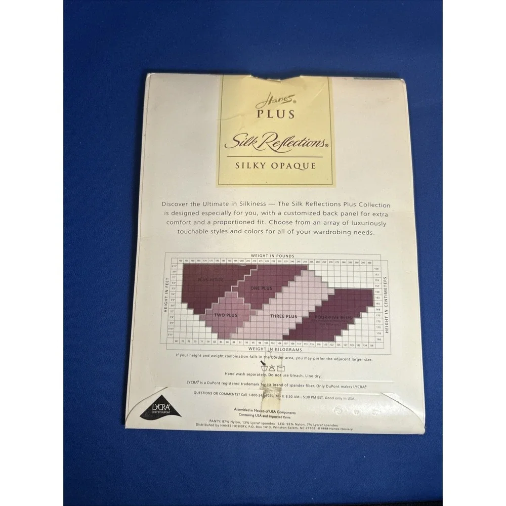 Hanes PLUS Silk Reflections Silky Opaque  Control  Pantyhose Pearl Size One Plus
